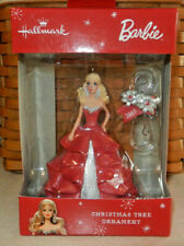 Hallmark Holiday Barbie Dated Hook Red Box Ornament Red Dress  picture