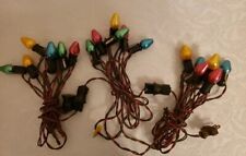 Vintage C-7 Christmas String  Lights 20 Satin Glo Bulbs 3 Light Sets All Working picture