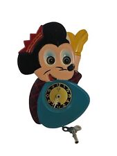 Vintage 1960s Disney Minnie Mouse Moving Eyes Pendulum Novelty Clock Mi-Ken JPN  picture