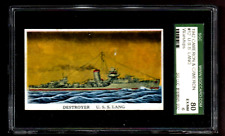 1942 R169 Cameron WARSHIPS #12 USS LANG Destroyer SGC 80 Excellent - Near Mint 6 picture