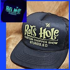 Vintage 1996 Rats Hole Custom Chopper Show Sturgis SD Mens Snap Back Hat Glows picture