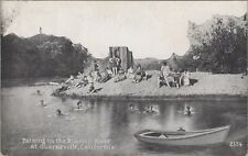 Guerneville CA Russian River Swimmers Bathing Beach Boat c1910s postcard EP5 picture