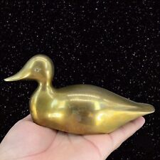 1980s Vintage Metal Brass Figurine Heavy Paperweight Hand Made In Korea Duck picture