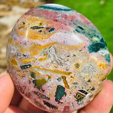 222g Natural Colourful Ocean Jasper Crystal Polished Palm stone Specimen picture
