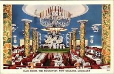 New Orleans LA-Louisiana Roosevelt Blue Room Antique c1962 Vintage Postcard picture