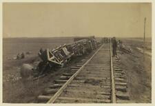 Photo:Engine,Government,tipped over,Brandy,VA,1864,men picture