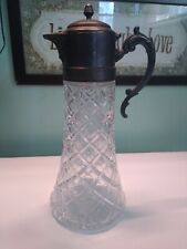 VINTAGE MADE IN ITALY CRYSTAL GLASS PITCHER With Insert  picture
