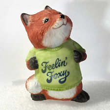 Shirt Tales Feelin Foxy Fox figurine Hallmark 1981 ceramic figurine 2 3/8