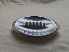 Vintage Nambe Ashtray 708 Football Oval Shiny Metalware Mid Century Modern 60's picture