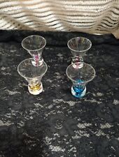 BONFIRE~CircleWare Colorful Ball Bottom~Vodka/Shooter Shot Glasses Set Of 4 picture
