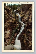 Cheyenne Canon CO-Colorado, Seven Falls, Vintage Postcard picture