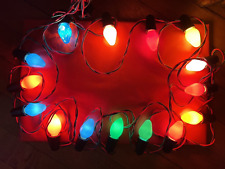 Vintage String of Christmas Tree Lights with Red/Green Corded Wire - Works picture