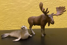 Schleich Moose and Seal Figurines VGC picture