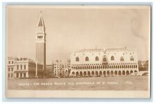 c1920's Venice Italy, Dodge's Palace Campanile St. Mark's RPPC Photo Postcard picture