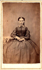 Attractive Woman in Nice Dress, c.1860s CDV Photo, #1940 picture