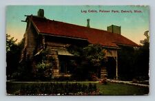 Postcard MI Michigan Log Cabin Palmer Park Detroit picture