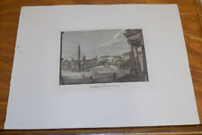 c1830s Antique COLOR Print///ANCIENT PEOPLES SQUARE, ROME, ITALY picture