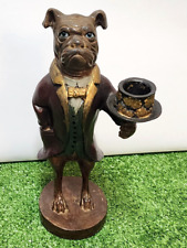 Vintage Pub Dog Bulldog Standing Decorative Formal Butler Candle Holder 9