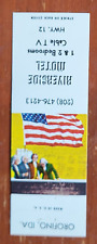 Matchcover USA Orofino Idaho Riverside Motel Flag 1776 Congress picture
