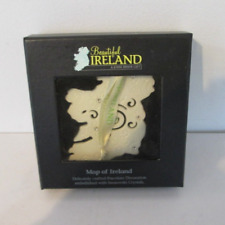 Beautiful Ireland Map Ornament - Porcelain with Swarovski Crystals NEW NIB Hinde picture
