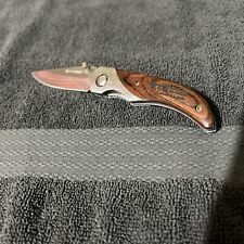 Sarge Folding Pocket Knife 440 Stainless Steel Wood Engraved Clip On.        3 picture