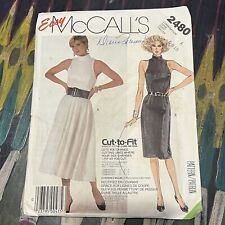 Vintage 80s McCalls 2480 Cut To Fit Sleeveless Dress Sewing Pattern 6 8 10 UNCUT picture