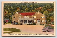 c1930s-40s~Gatlinburg Tennessee TN~Edge Park Inn~Smoky Mountains~Cars~Postcard picture