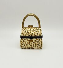 Vintage Leopard Print Purse Trinket Box, Very Good Condition picture