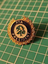 Vintage PTA President Gold Tone Lapel Pin Hat  Lanyard Tie Tack picture