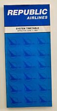 Republic Airlines System Timetable 1984/6/1 ~ June 1984 Map Vintage picture