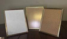 Lot of 3 Vintage Metal Picture Frames Gold Tone Solid & Embossed Ornate 8 X 10 picture