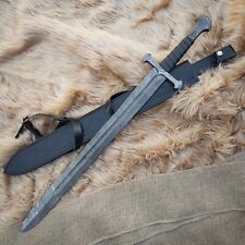 Hand Forged Damascus Steel Viking Sword Sharp Battle Ready Medieval Swords Gift picture