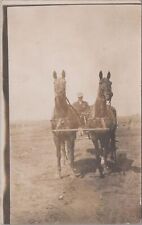 RPPC Postcard Man Driving Team of Horses in Carriage  picture