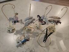Nene Thomas Fantasy Couture White Carousel Horse Ornament Angel Lot Of 6 W/ Base picture