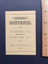 Chesterfield, NH   School souvenir  1885-86 picture
