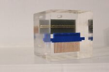 Vintage Lucite Cube with Computer Chips  AMP Co Display picture