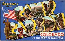 1940'S. LARGE LETTER. CAMP CARSON. COLORADO. POSTCARD KK13 picture