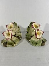 Vintage Set Nelson McCoy Double Lily Bookends Floral Shaped Pair picture