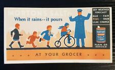 1940's Morton Salt Advertisement Ink Blotter~ When It Rains It pours Ink Blotter picture
