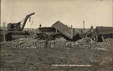 Enfield Maine ME Train Wreck Disaster Crane c1909 Real Photo Postcard picture