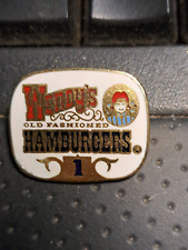 Vintage Wendy's Old Fashioned Hamburgers 1 Year  Anniversary Pin from 1976 picture