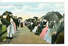 People on Boardwalk w/ Parasols-Seaside-Oregon-Vintage Postcard picture