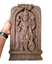 1800's Old Vintage Rosewood Hand Crafted Wooden Hindu God Shiva Statue Figure picture