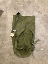 Old Vintage Us Military Canvas Duffle Bag Green Ruck Sack With Baggage Tags picture