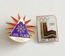 Lake Placid Olympics Pins LOT 2 1980 Winter Games New York Sports USA Snowflake picture