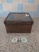 1900's Loose-Wiles Tin Biscuit Co. Box Sunshine Biscuits Metal Display Glass Lid picture