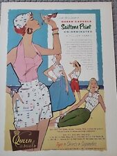 1955 Womens Queen Casuals Sailtone Print Summer Shorts Vintage Fashion  ad picture