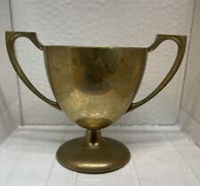 Antique Mid Century Brass Gold Gilded Goblet Chalice Holy Grail Sports Trophy picture
