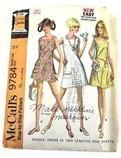 VTG 70s McCall’s 9784 Pattern Womens Sz 14, 36” Bust, Sleeveless A-line Dress picture