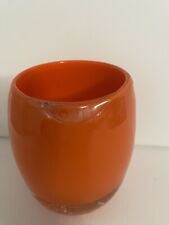 Glassy Baby Candle Seatle Sunset Orange Damaged Crack On Front But Not Broken picture